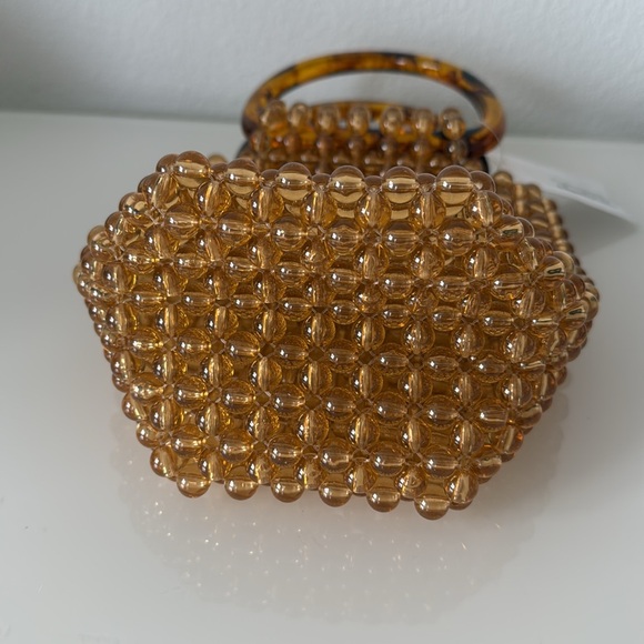 Honey Colored Beaded Acrylic Handmade Handbag - Picture 8 of 10